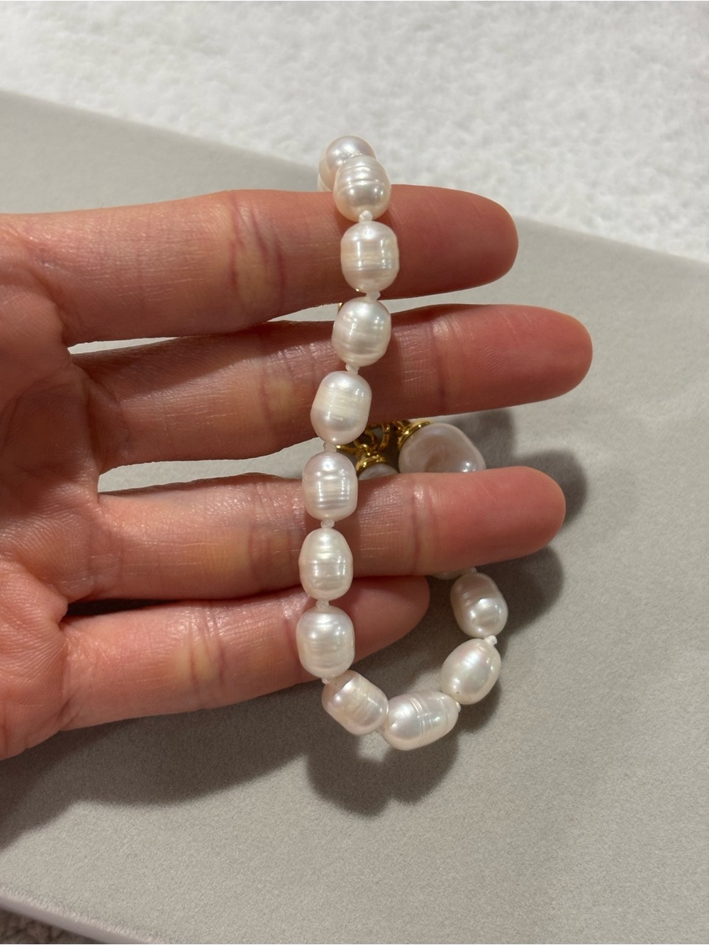 Vivienne Westwood White Pearl Bracelet with Gold Charm - Picture 6 of 10
